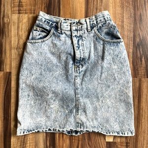 Vintage Guess 80s 90s Acid Wash Denim Skirt XXS